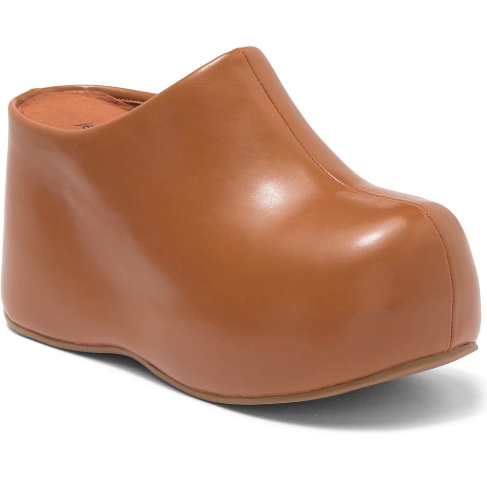 JEFFREY CAMPBELL CLOGGIN Mules Sz 8 Tan Platform